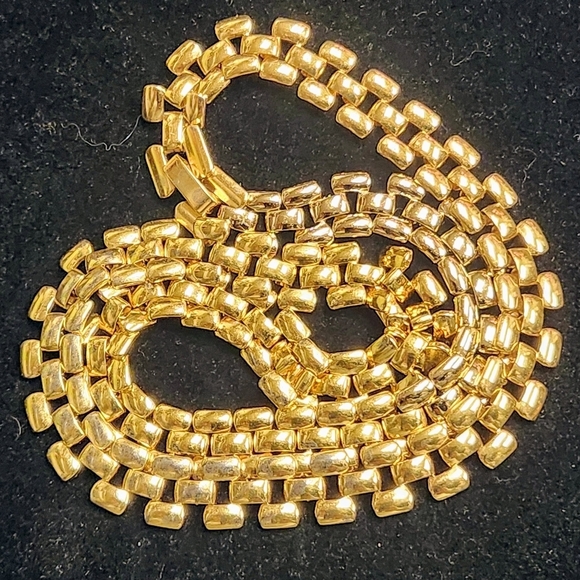 Vintage Gold Plated Tone Panther Link Choker Necklace. - Picture 9 of 11